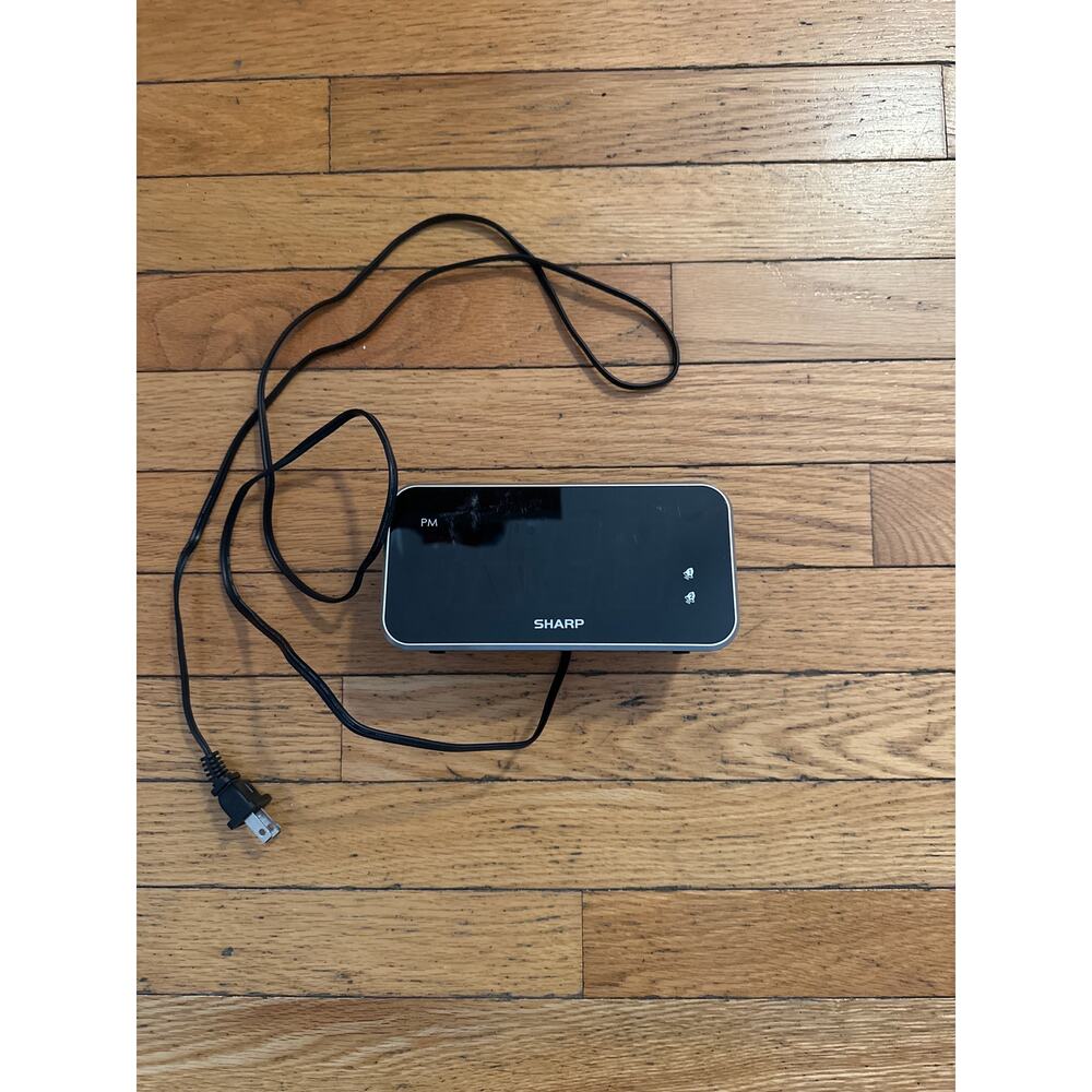 Sharp Digital Alarm Clock Large LED Display Dual Alarm Black Tested Working